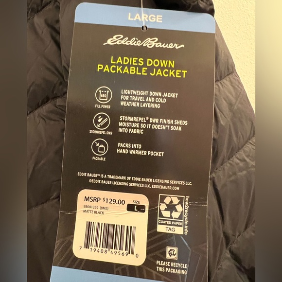 17. Eddie Bauer Womens' Chevron Quilt Down Jacket - Picture 8 of 16